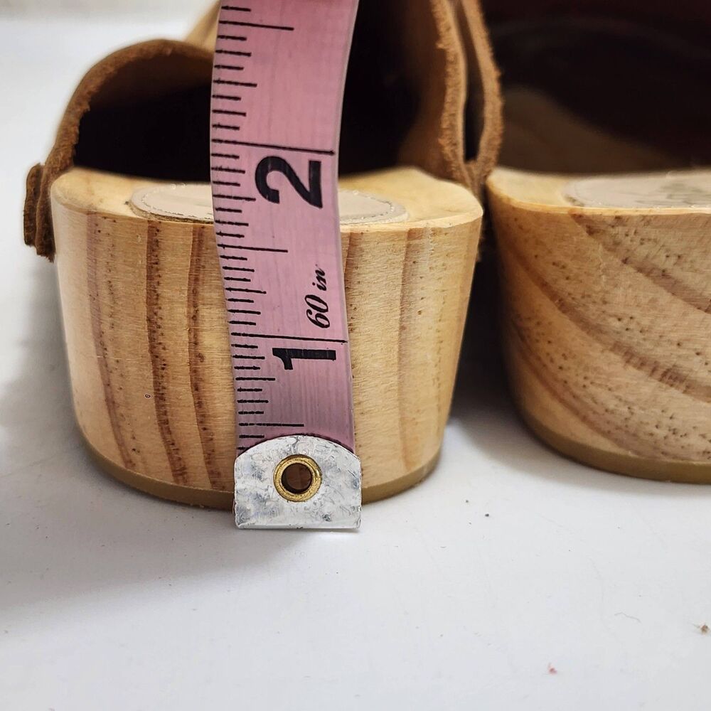 Boden Suede Penny Loafer Clogs Wooden Platform Studded Mules Womens Size 38 - Picture 11 of 11